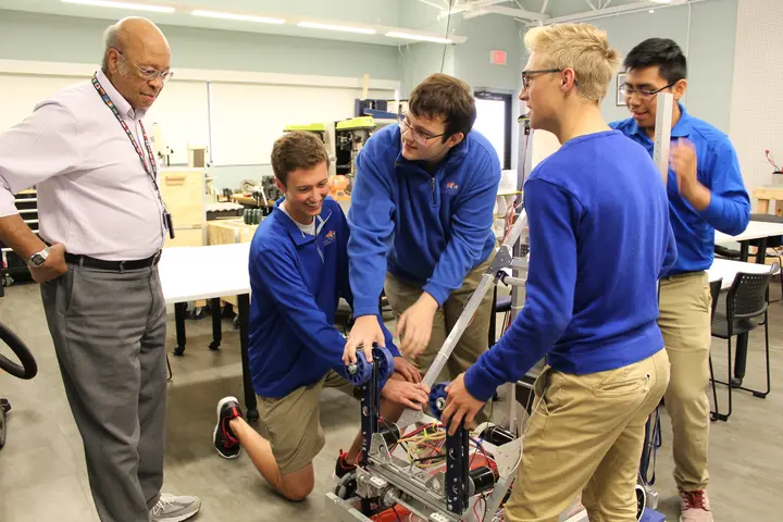 Larry Wilcox and Robotics team
